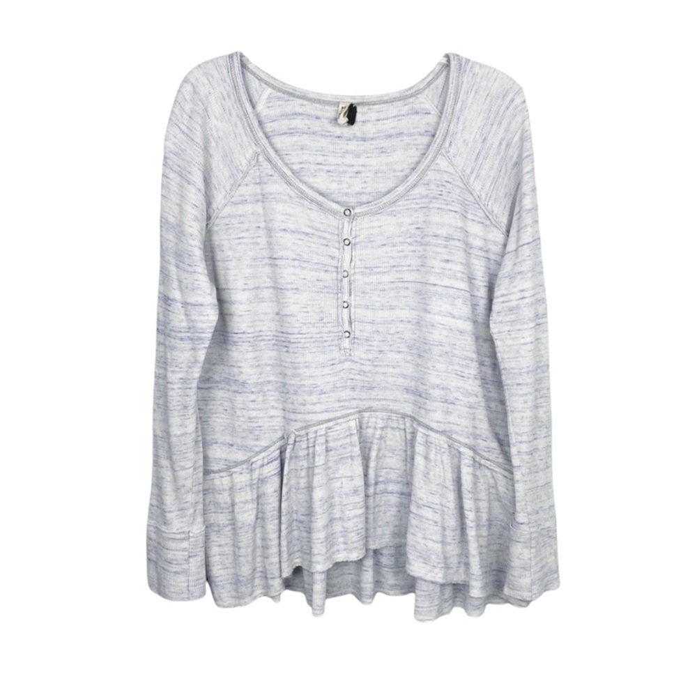 Free People | We The Free Coastline Peplum Henley Thermal Top Size Medium